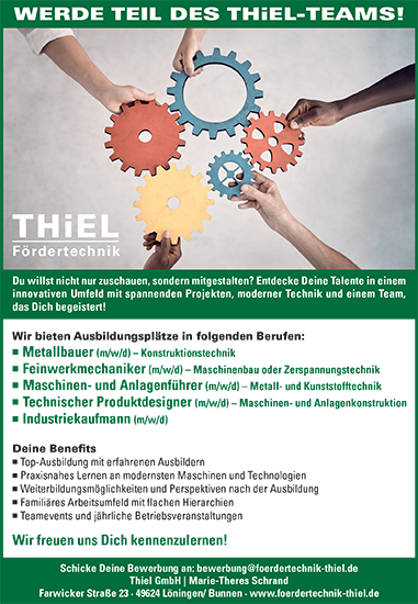 Fördertechnik Thiel Ausbildungsplätze 2025 Löningen